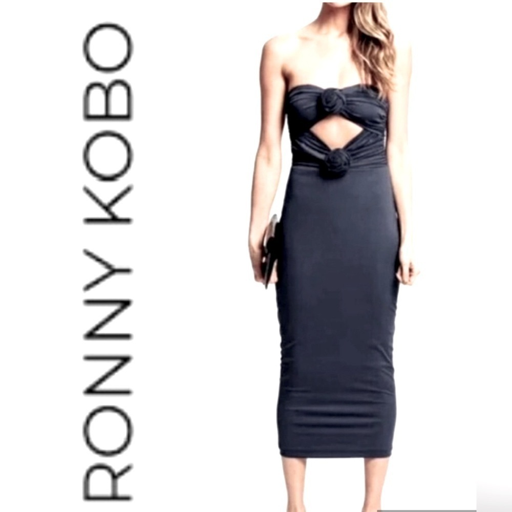 Torn by Ronny Kobo Selena dress- black siz S -228 -